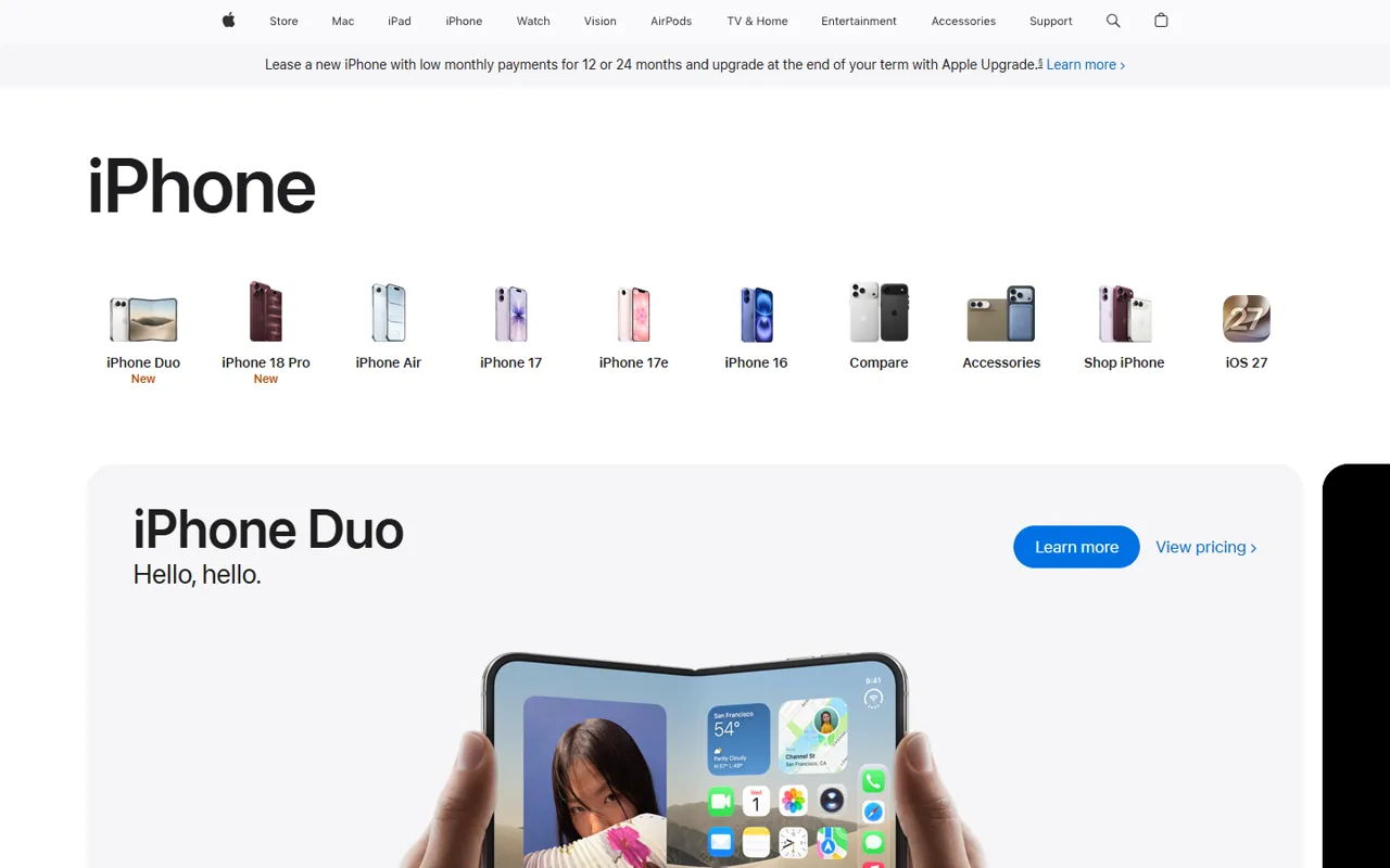 Apple iPhone website style
