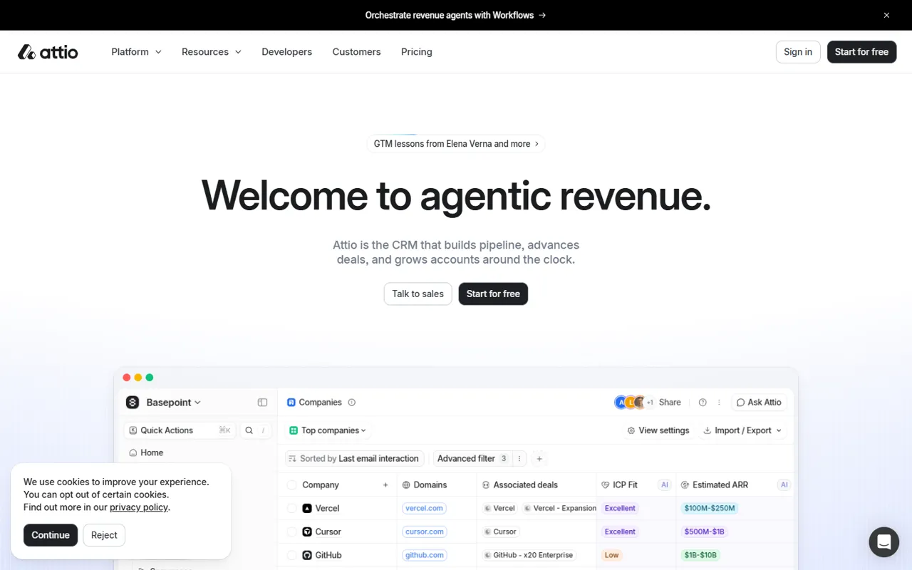 Attio website style