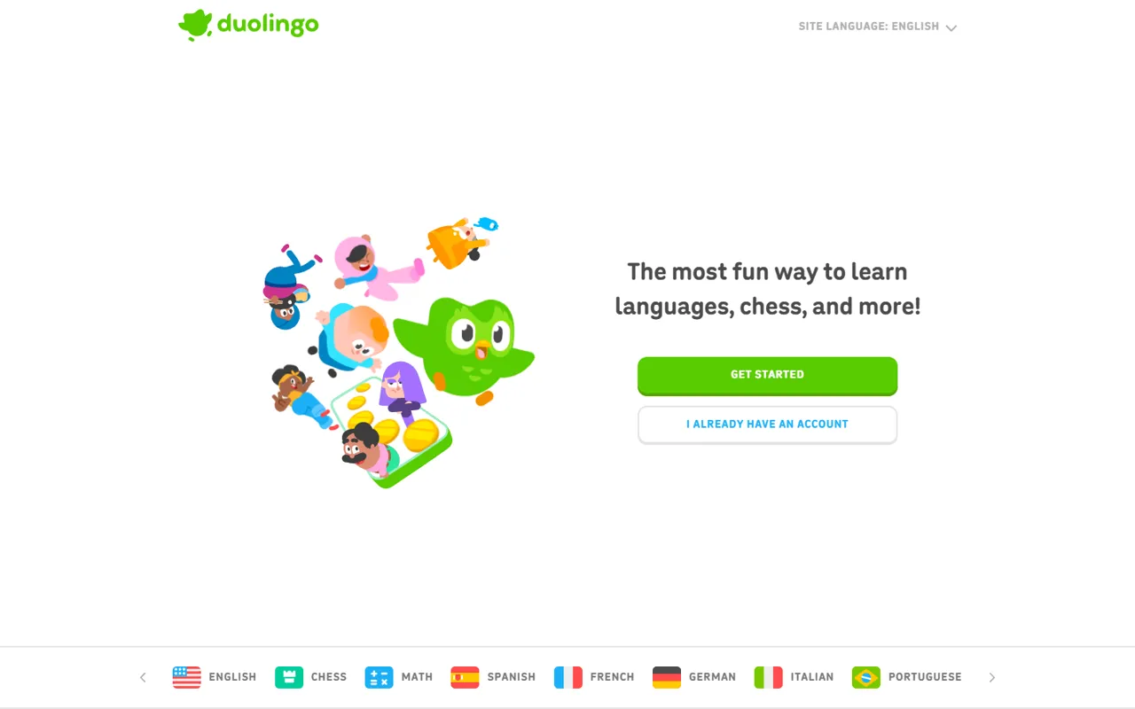 Duolingo website style