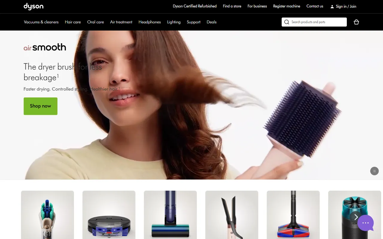 Dyson website style