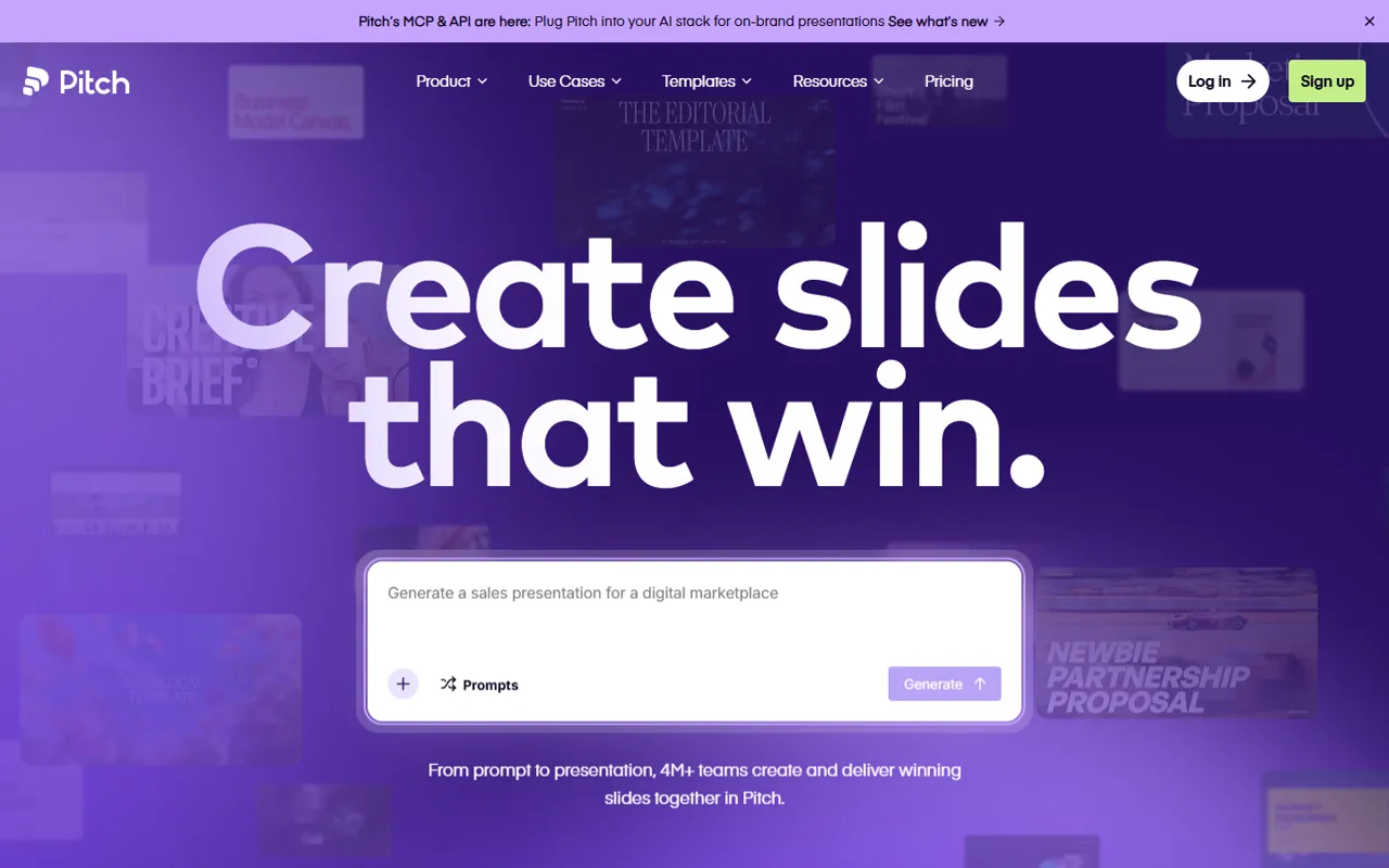 Pitch website style