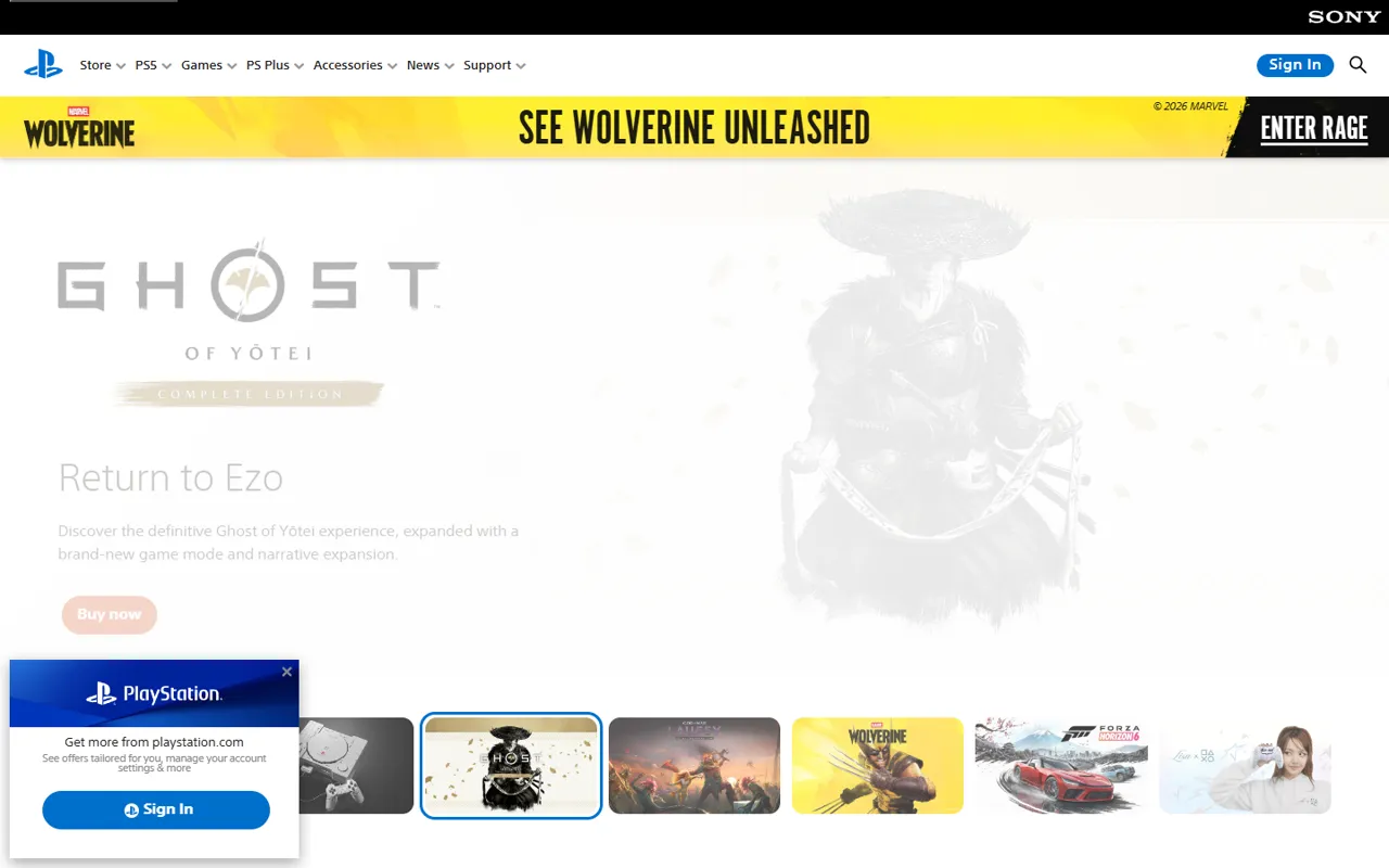 PlayStation website style