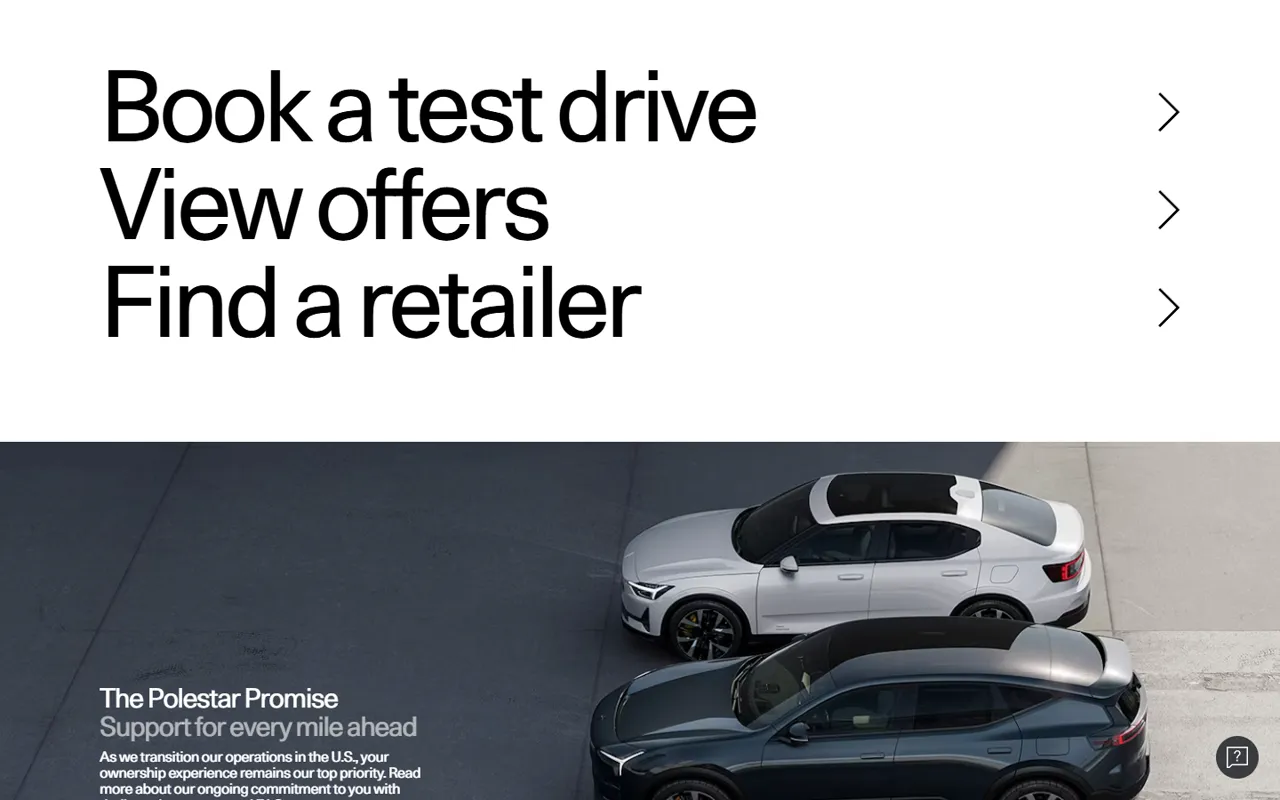 Polestar website, further down the page