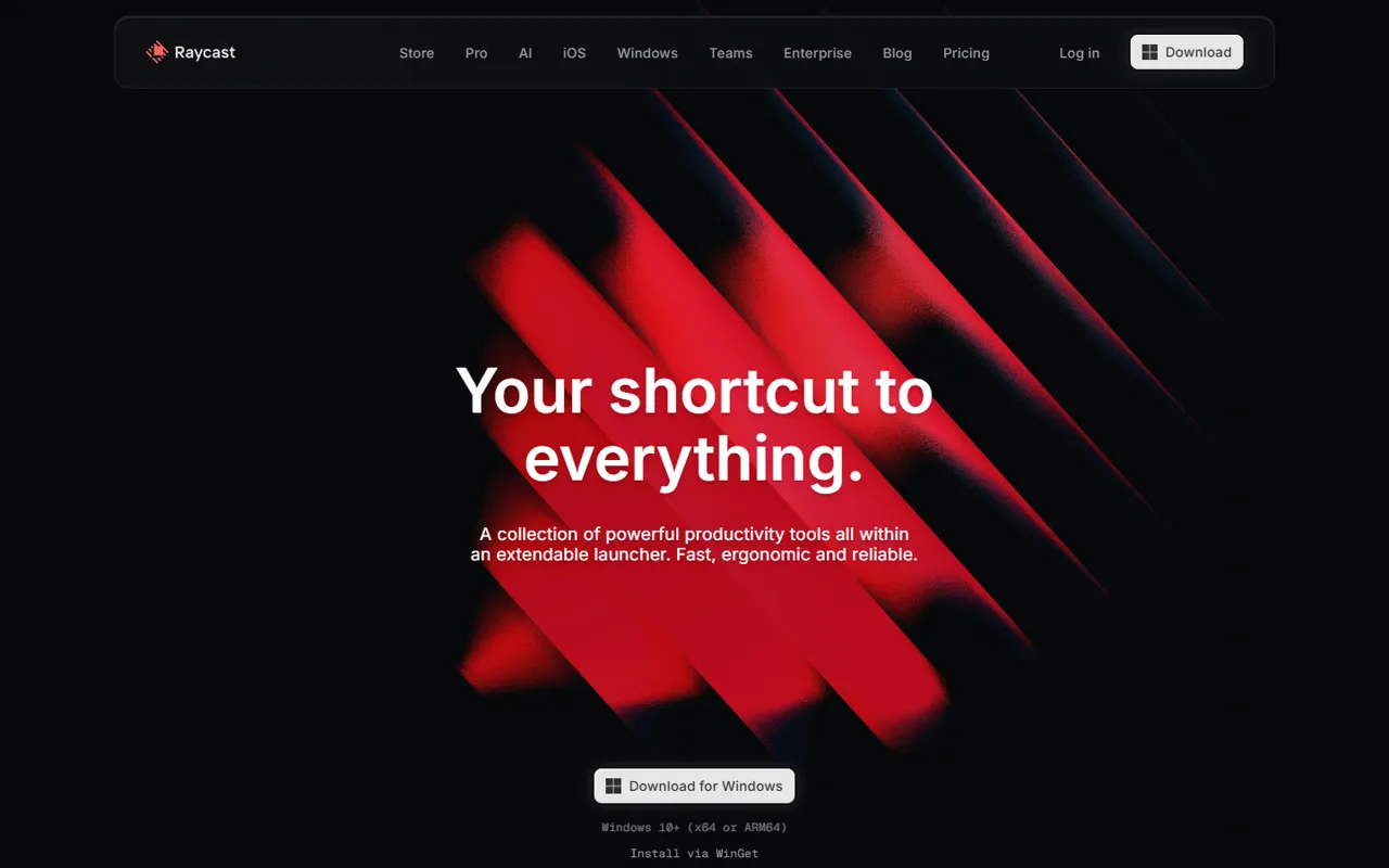Raycast website style