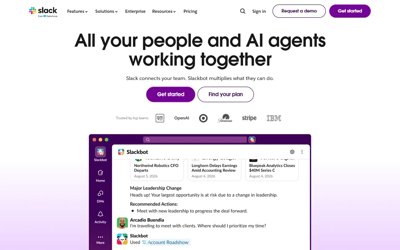 Slack website style