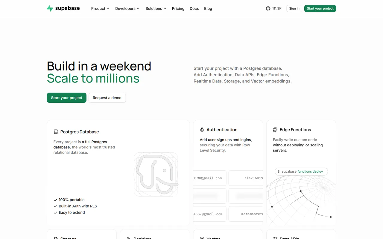 Supabase website style