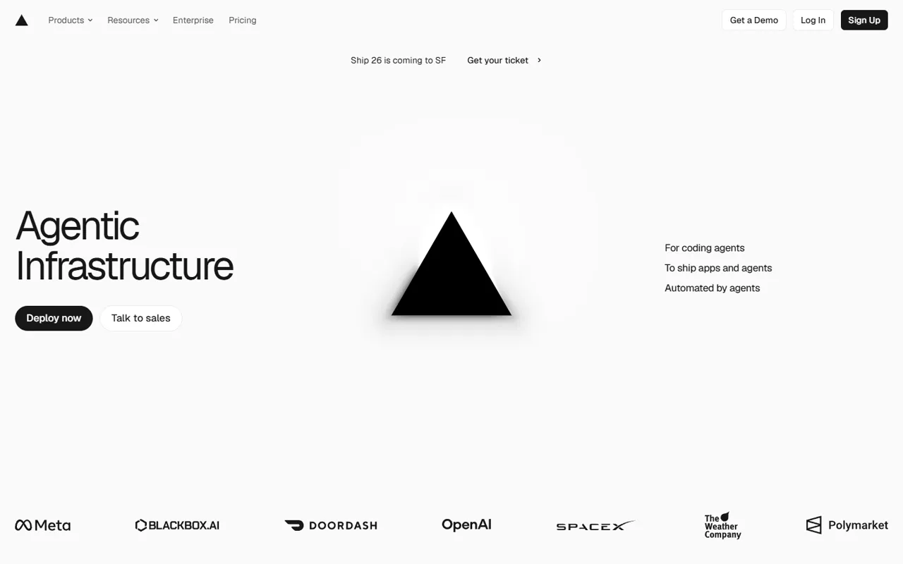 Vercel website style