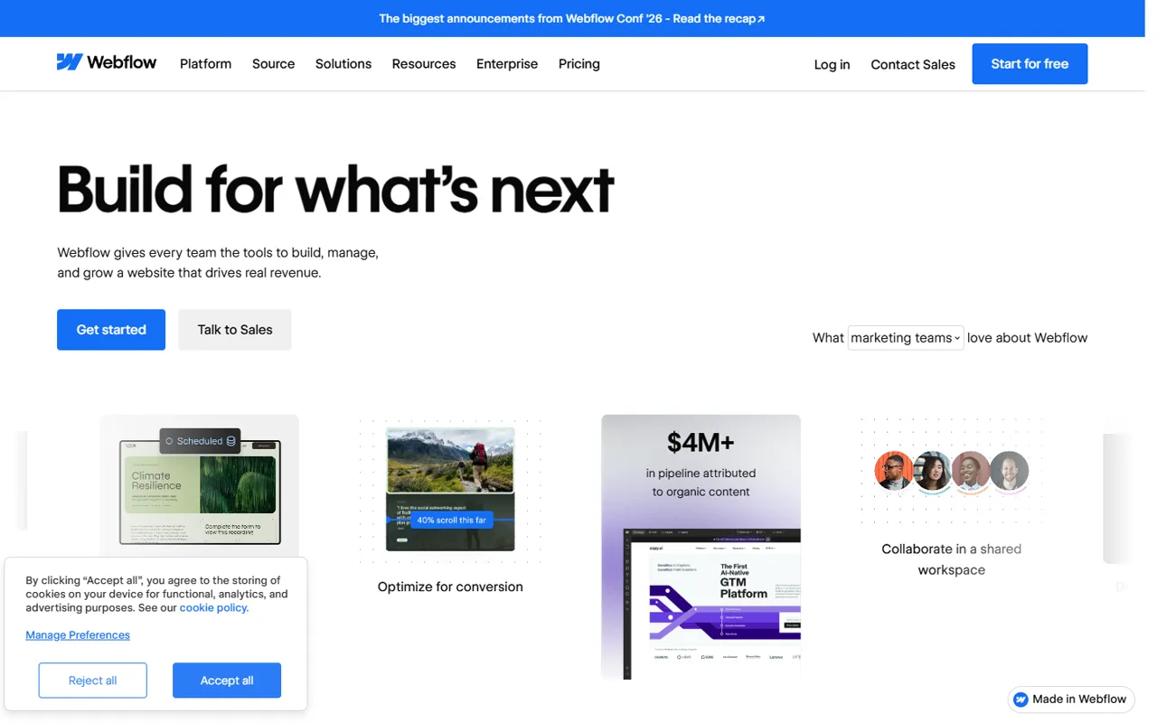 Webflow website style